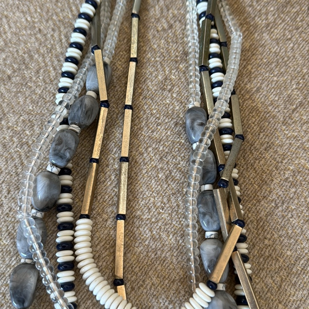 EUC Vintage LOFT Elegant Multi-Strand Necklace with Blue/Purple and Gold Details - Picture 4 of 5